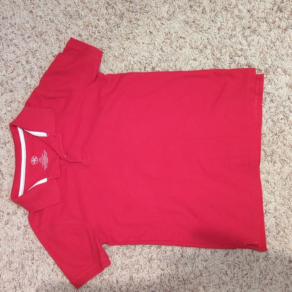 Red polo shirt